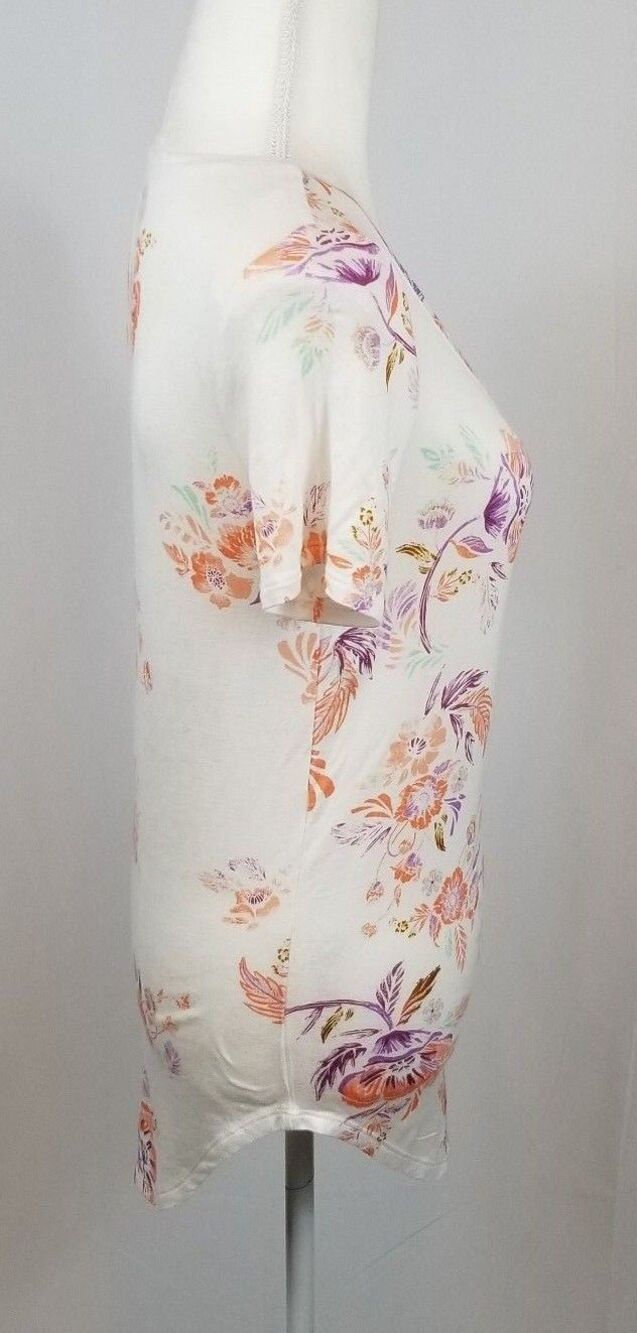 Mudd Tunic Top Women's Multicolor Soft Floral Print Short Sleeve, SZ Small New